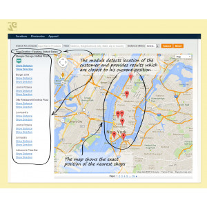 The module detects location of the customer